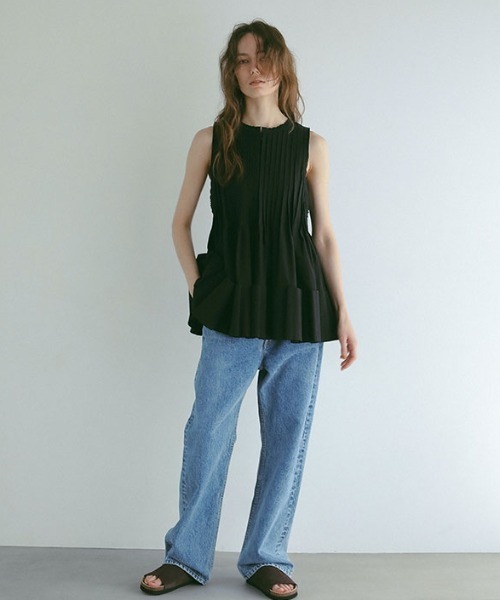 ETRE タックフレアペプラムブラウス タックフレアペプラムブラウス(F BLACK): トップス │ ETRE