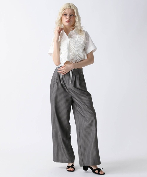 FOREVER 21（フォーエバー トゥエンティーワン）の「【2025SS】ストライプスラックス（スラックス・レディース・ネイビー/グレー・MEDIUM/SMALL）」の8枚目の写真