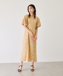 花柄バルーン袖ワンピース