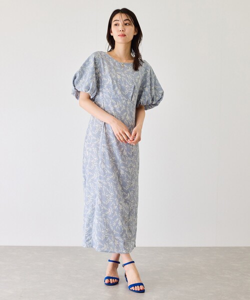 Jayro(ジャイロ)の「花柄バルーン袖ワンピース(ワンピース・レディース・オフホワイト/ブルー/ブラック・M)」の3枚目の写真