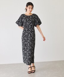 花柄バルーン袖ワンピース