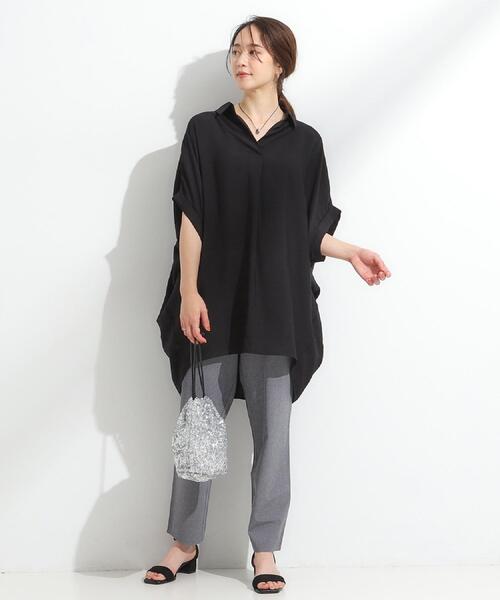 SHOO・LA・RUE(シューラルー)の「【SS-3L/ひんやり/吸水速乾/UV】軽量でさらりと穿ける テーパードパンツ(その他パンツ・レディース・ピンク系/ブラック/ベージュ/ブルー系その他/ダークグレー・01/05/10/03/02/04)」の6枚目の写真