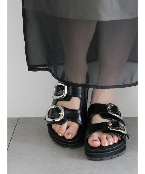 Te chichi（テチチ）の「ビジューベルトフットベットサンダル（サンダル・レディース・ブラック/ダークブラウン・37/38）」の2枚目の写真