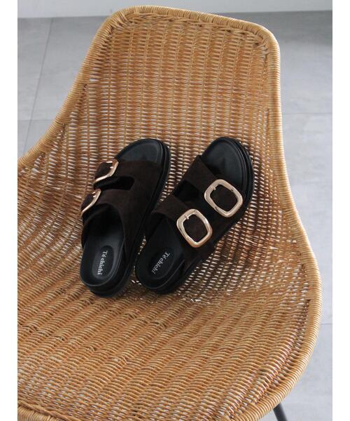 Te chichi（テチチ）の「ビジューベルトフットベットサンダル（サンダル・レディース・ブラック/ダークブラウン・37/38）」の3枚目の写真