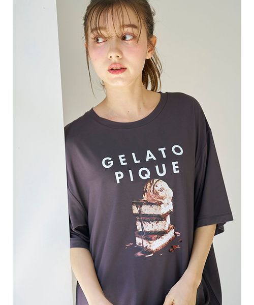 ジェラートピケCOOLレーヨン デザートロゴTシャツ＆ロングパンツ上下セット ジェラートピケCOOLレーヨン デザートロゴTシャツ＆ロングパンツ