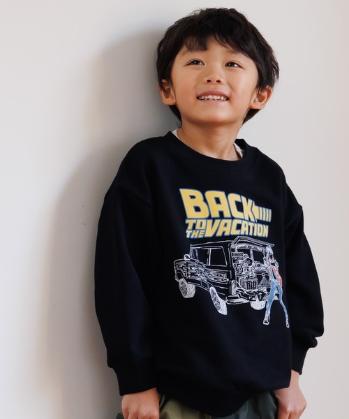 MAKE YOUR DAY（メイクユアデイ）の「パロディファミリー裏毛トレーナー■80～140cm（スウェット・キッズ・ブラック/オフホワイト・140/130/80/120/110/90/100）」の6枚目の写真