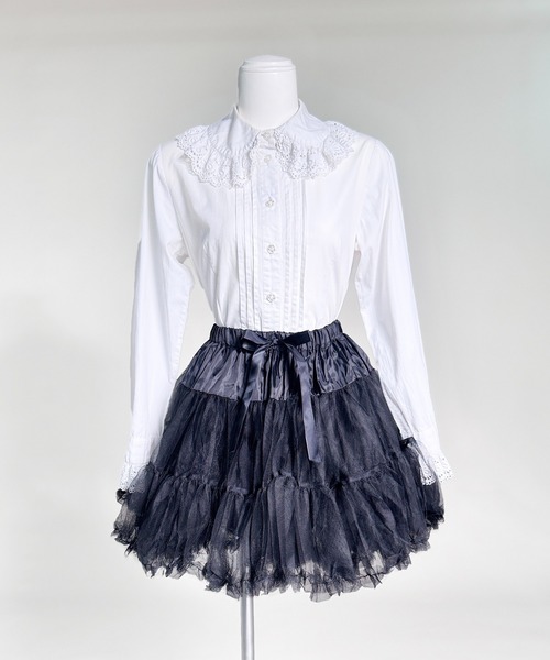 MAISON SELECT(メゾンセレクト)の「6A4 リボン付き ボリューム パニエ(スカート・レディース・ブラック/ホワイト・ONESIZE)」の14枚目の写真
