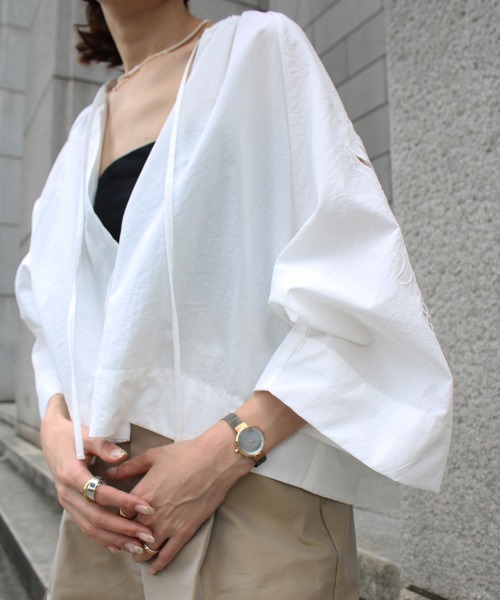 Scrap Book（スクラップブック）の「【Scrap Book】袖レースブラウス（シャツ/ブラウス・レディース・ホワイト/ベージュ/ブラック・FREE）」の6枚目の写真