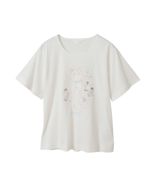 さざ波とねこプリントカットソー（Tシャツ/カットソー）｜PINK HOUSE
