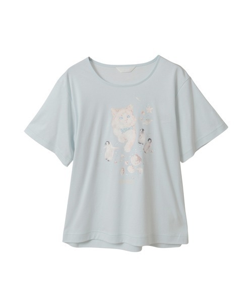さざ波とねこプリントカットソー（Tシャツ/カットソー）｜PINK HOUSE