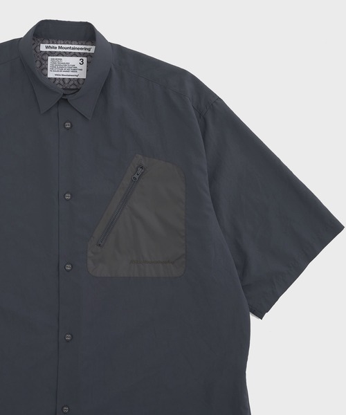 WHITE MOUNTAINEERING(ホワイトマウンテニアリング)の「【White Mountaineering / ホワイトマウンテニアリング】別注DRAW CORD S/S POCKET SHIRTS(シャツ/ブラウス・メンズ・ホワイト/ブラック/ダークグレー/ネイビー・1/2/3)」の3枚目の写真