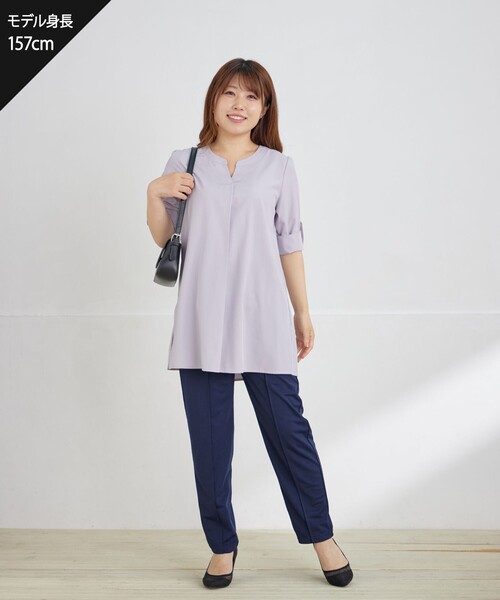 Tiaclasse(ティアクラッセ)の「【選べる2Type】スキッパーシャツチュニック(シャツ/ブラウス・レディース・ホワイト系その他/ライトグレー/ライトグレー系/ベージュ/ネイビー/ネイビー系・S/M/L)」の10枚目の写真