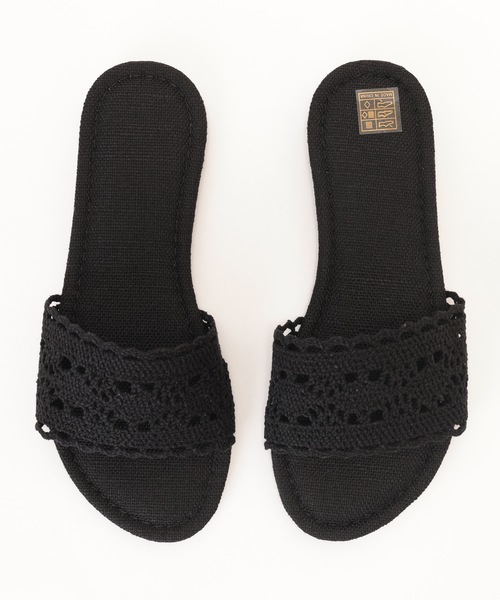 Lace Ladies(レースレディース)の「レース カットワーク ラウンドトゥ フラット サンダル(サンダル・レディース・ブラック/ベージュ・22.5cm/23cm/23.5cm/24cm/24.5cm/25cm)」の20枚目の写真