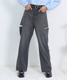 PINKHUNT（ピンクハント）の「PINKHUNT ピンクハント ハートバックルベルト付き デニムロングパンツ 0792K（デニムパンツ）」