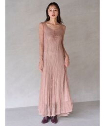 ❤︎‬大人気❤︎ 新品ハイウエストレースワンピース オケージョン ピンクベージュ Ｓ ❤︎大人気❤︎ 新品ハイウエストレースワンピース オケージョン
