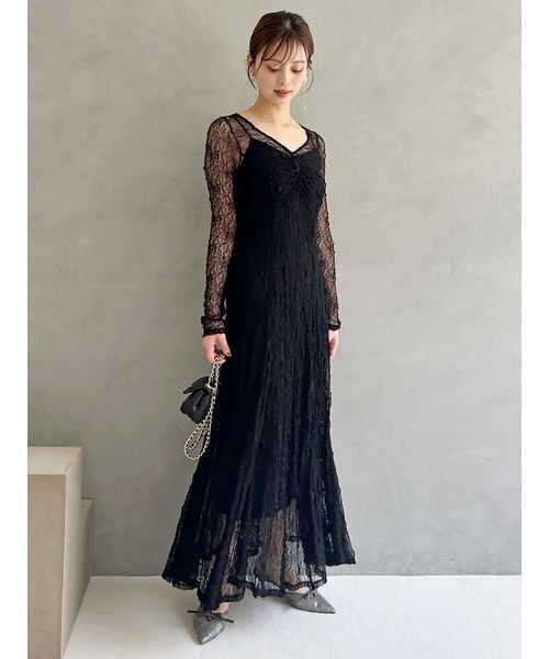 フロントギャザーレースドレス（ドレス）｜SNIDEL（スナイデル