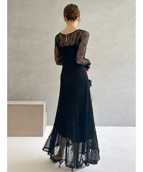 SNIDEL（スナイデル）の「フロントギャザーレースドレス（ドレス・レディース・グレー/ブラック/ピンクベージュ・0/1）」の10枚目の写真