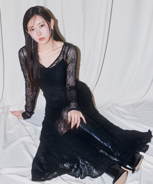 セール】フロントギャザーレースドレス（ドレス）｜SNIDEL（スナイデル