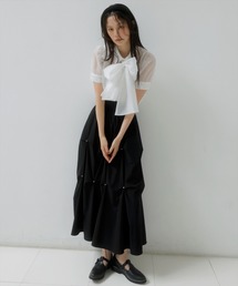 ビジューバルーンティアードスカート