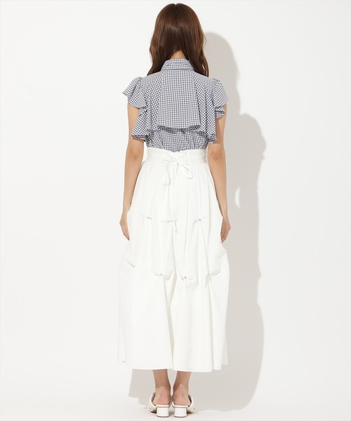 AND COUTURE(アンドクチュール)の「ビジューバルーンティアードスカート(スカート・レディース・ブラック/オフホワイト・SMALL/MEDIUM)」の4枚目の写真