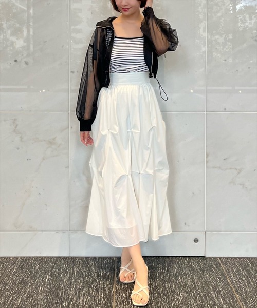 AND COUTURE(アンドクチュール)の「ビジューバルーンティアードスカート(スカート・レディース・ブラック/オフホワイト・SMALL/MEDIUM)」の13枚目の写真