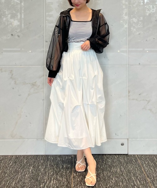 AND COUTURE(アンドクチュール)の「ビジューバルーンティアードスカート(スカート・レディース・ブラック/オフホワイト・SMALL/MEDIUM)」の14枚目の写真