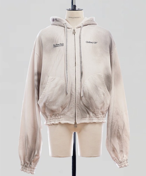 SHINYAKOZUKA（シンヤコヅカ）の「WASHED ORDINARY OLD STYLE ZIP HOODIE（パーカー・メンズ・ダークパープル/インディゴブルー/オートミール/ブラック系その他・SMALL/MEDIUM/LARGE）」の3枚目の写真