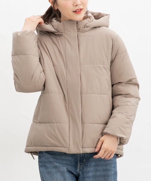 Honeys(ハニーズ)の「【非フッ素撥水加工】ファイバーダウンブルゾン(ブルゾン・レディース・ベージュ/オリーブ/ブラック/アイボリー/キャメル/ネイビー/チャコール・L/M/S/LL)」の1枚目の写真