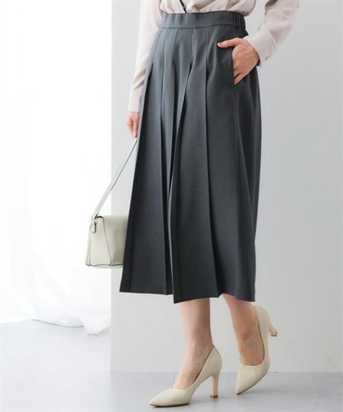 7days Life Styling(セブンデイズライフスタイリング)の「ウール調プリーツスカート(しわになりにくい・洗濯機OK)<大きいサイズ有>(スカート・レディース・チャコール/チェック・3L/LL/L/M/S)」の3枚目の写真