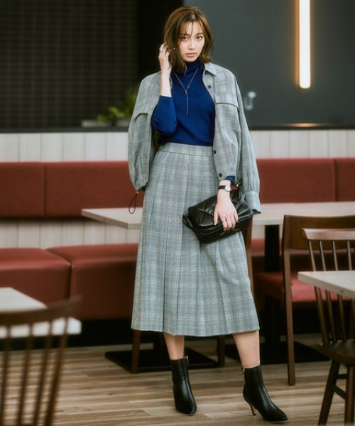 7days Life Styling(セブンデイズライフスタイリング)の「ウール調プリーツスカート(しわになりにくい・洗濯機OK)<大きいサイズ有>(スカート・レディース・チャコール/チェック・3L/LL/L/M/S)」の9枚目の写真