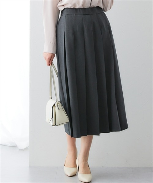 7days Life Styling(セブンデイズライフスタイリング)の「ウール調プリーツスカート(しわになりにくい・洗濯機OK)<大きいサイズ有>(スカート・レディース・チャコール/チェック・3L/LL/L/M/S)」の10枚目の写真