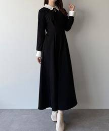 mipiarl（ミピアール）の「バイカラーコーデュロイフレアワンピース（ワンピース）」