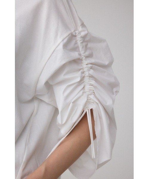 AZUL by moussy(アズールバイマウジー)の「ギャザースリーブカットトップス(Tシャツ/カットソー・レディース・ブラック/オフホワイト/杢グレー/バーガンディー・FREE)」の12枚目の写真