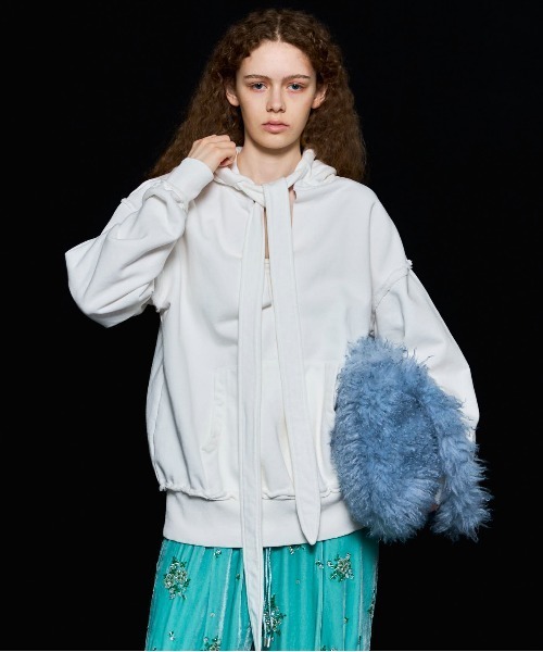 パーカー 「25AW PRE-ORDER」Slit Ribbon Hoodie/スリットリボンフーディ「MAISON SPECIAL/メゾンスペシャル 25AW PRE-ORDER】Slit Ribbon Hoodie/スリットリボンフーディ