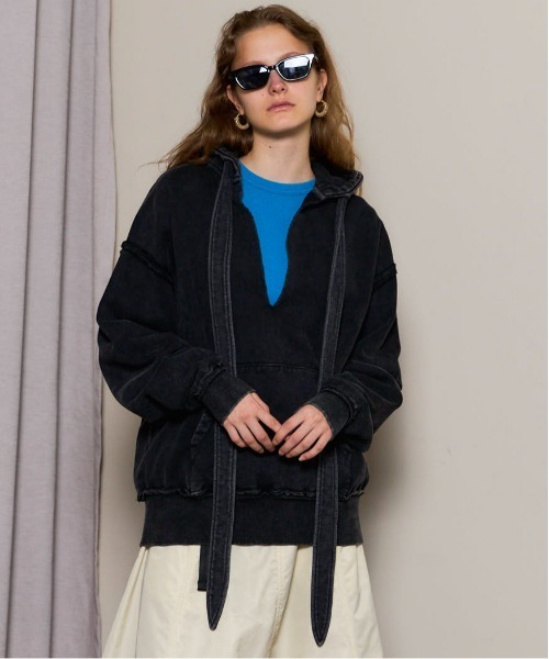 パーカー 「25AW PRE-ORDER」Slit Ribbon Hoodie/スリットリボンフーディ「MAISON SPECIAL/メゾンスペシャル 25AW PRE-ORDER】Slit Ribbon Hoodie/スリットリボンフーディ