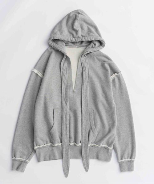 MAISON SPECIAL(メゾンスペシャル)の「Slit Ribbon Hoodie/スリットリボンフーディ(パーカー・レディース・ブラック/ピンク/グレー/ホワイト・FREE)」の12枚目の写真