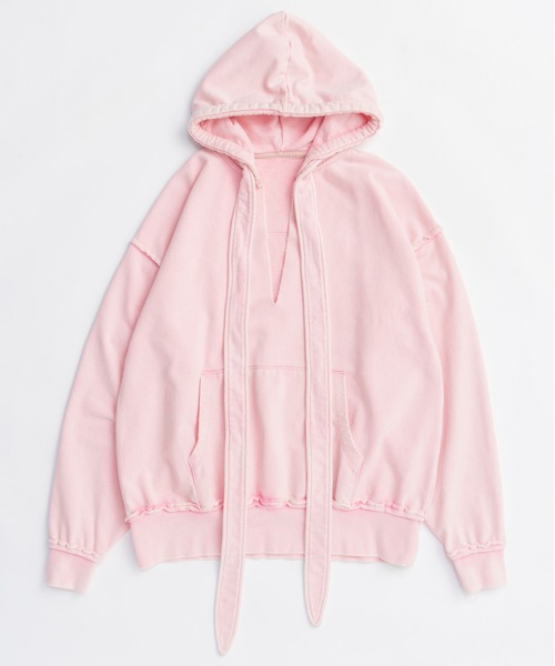 MAISON SPECIAL(メゾンスペシャル)の「Slit Ribbon Hoodie/スリットリボンフーディ(パーカー・レディース・ブラック/ピンク/グレー/ホワイト・FREE)」の15枚目の写真
