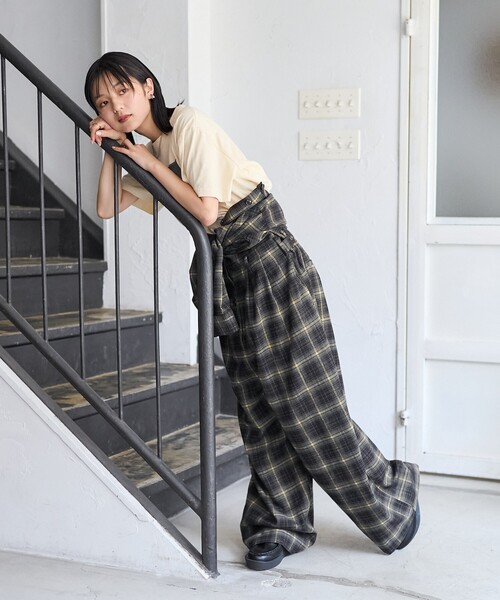 【familiar】ジャンプスーツ　チェック70 セール】チェック ジャンプスーツ/オールインワン（つなぎ