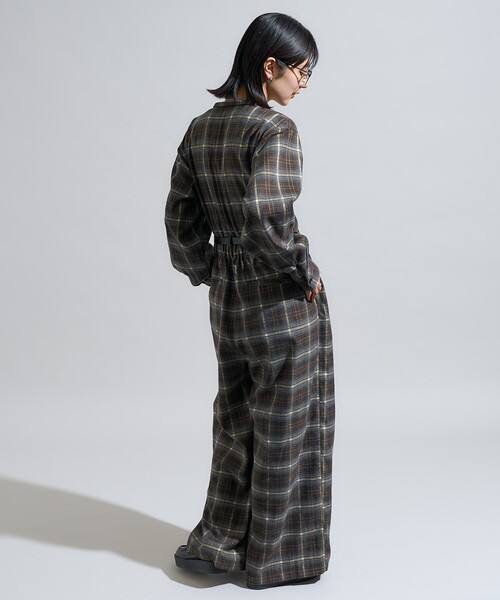 セール】チェック ジャンプスーツ/オールインワン（つなぎ