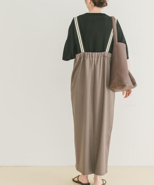 ITEMS URBANRESEARCH（アイテムズ アーバンリサーチ）の「サス付きツイルジャンパースカート（ワンピース・レディース・モカ/チャコールグレー・FREE）」の13枚目の写真