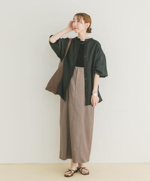 ITEMS URBANRESEARCH（アイテムズ アーバンリサーチ）の「サス付きツイルジャンパースカート（ワンピース・レディース・モカ/チャコールグレー・FREE）」の20枚目の写真