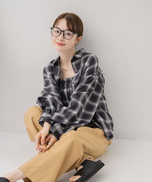 RETRO GIRL（レトロガール）の「ビスチェ付きチェックシャツ（シャツ/ブラウス・レディース・ブルー系その他2/ブラック系その他2/ブラウン系その他2・FREE）」の6枚目の写真