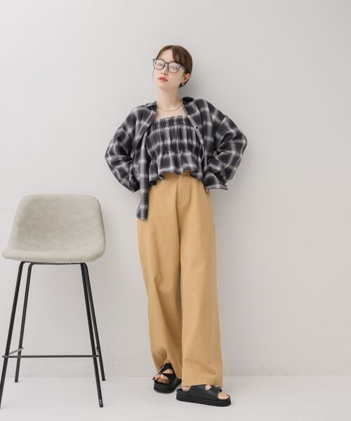 RETRO GIRL（レトロガール）の「ビスチェ付きチェックシャツ（シャツ/ブラウス・レディース・ブルー系その他2/ブラック系その他2/ブラウン系その他2・FREE）」の7枚目の写真