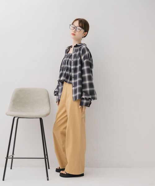 RETRO GIRL（レトロガール）の「ビスチェ付きチェックシャツ（シャツ/ブラウス・レディース・ブルー系その他2/ブラック系その他2/ブラウン系その他2・FREE）」の10枚目の写真