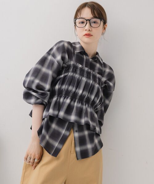 RETRO GIRL（レトロガール）の「ビスチェ付きチェックシャツ（シャツ/ブラウス・レディース・ブルー系その他2/ブラック系その他2/ブラウン系その他2・FREE）」の18枚目の写真