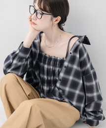 RETRO GIRL | ビスチェ付きチェックシャツ(シャツ/ブラウス)