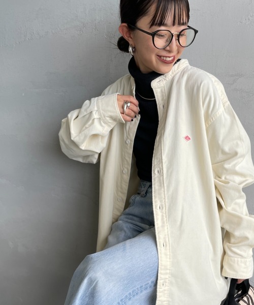 DANTON/ダントン] 細畝コーデュロイ バンドカラーシャツ（シャツ