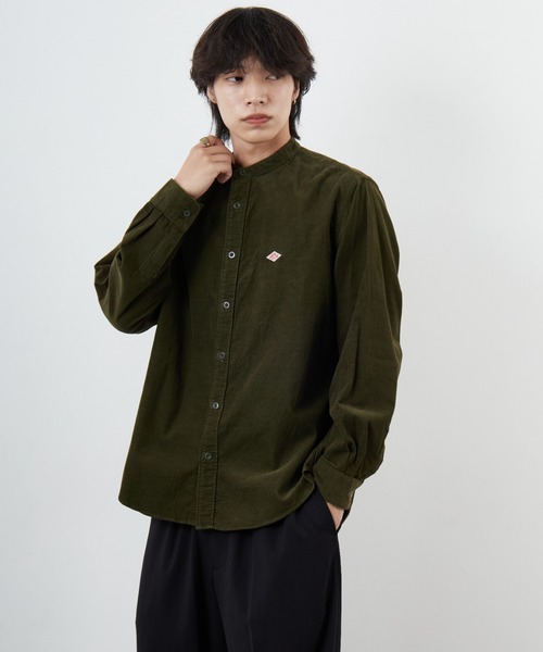 DANTON/ダントン] 細畝コーデュロイ バンドカラーシャツ（シャツ