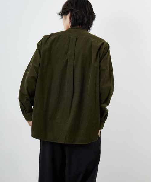 DANTON/ダントン] 細畝コーデュロイ バンドカラーシャツ（シャツ