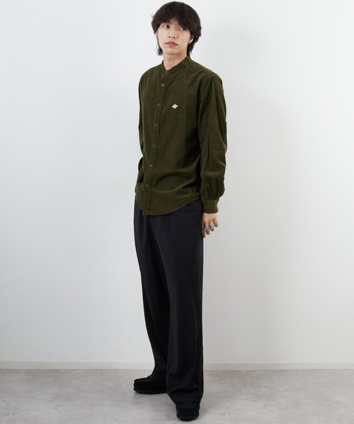 DANTON/ダントン] 細畝コーデュロイ バンドカラーシャツ（シャツ